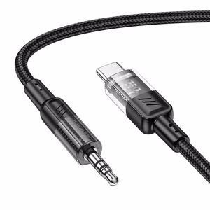 Cable AUX Jack 3,5 mm to USB C Hoco 1,2 m UPA27 black