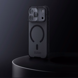 "Nillkin CamShield Pro MagSafe" suderinamas dėklas, skirtas "iPhone 17 Pro Max" - skaidrus, juodas