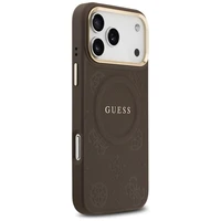 Guess Peony Hot Stamp Magnetinis dėklas telefonui iPhone 17 Pro Max - rudas