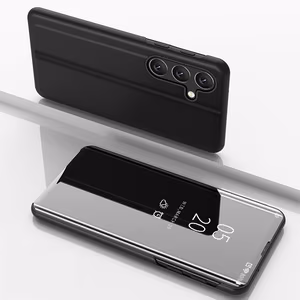 Dėklas telefonui Clear View su flip dangteliu Samsung Galaxy S24 FE - juodas (m)