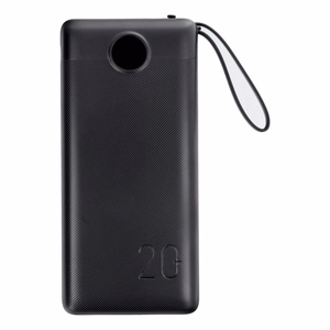 VEGER Išorinė baterija 20000 mAh su įmontuotu kabeliu Micro USB / Type C / Lightning C20 (W2047 / W2059) juoda