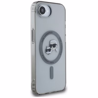 Karl Lagerfeld IML metalinis Karl & Choupette galvų Magnetinis dėklas telefonui iPhone 16e - juodas