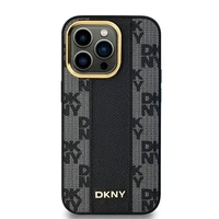 DKNY Odinis langeliais raštuotas magnetinis dėklas iPhone 13 Pro Max - juodas