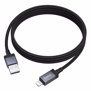 Kabelis USB A į Lightning Hoco 2,4A su ekranu 1 m X118 juodas
