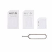 Noosa SIM kortelių adapterių rinkinys + raktas - baltas