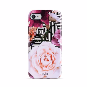 Puro Glam Geo Flowers Pink Peonies dėklas, skirtas iPhone SE (2020 / 2022) / 8 / 7 / 6s