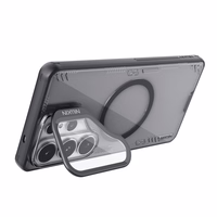 Nillkin Iceblade Prop Magnetic Dėklas with Camera Dėklas and Stovas suderinamas su MagSafe for Samsung Galaxy S26 Ultra - skaidrus juodas