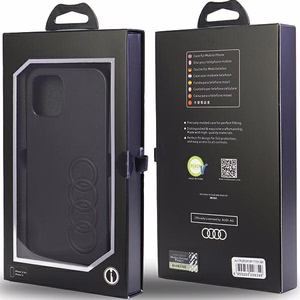 Audi sintetinės odos dėklas telefonui iPhone 12/12 Pro 6.1" juodas/juodas kietas dėklas AU-TPUPCIP12P-TT/D1-BK