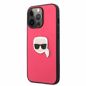 Karl Lagerfeld Odinis Ikonik Karl's Head Metalinis dėklas iPhone 13 Pro / 13 6,1\" - rožinis