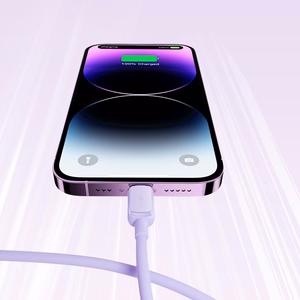 Joyroom Multi-Color Series A14 Lightning / USB-A 2.4A 1.2 m kabelis - violetinis