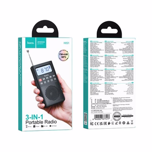 Radijo imtuvas Hoco (HI51) FM AM Bluetooth (700mAh 3w) juodas