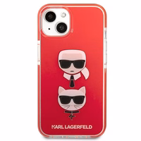 Karl Lagerfeld Karl & Choupette Head dėklas telefonui iPhone 13 mini - raudonas