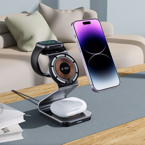 "Tech-Protect QI15W-A29" 3-in-1 indukcinis įkroviklis su "MagSafe" išmaniesiems telefonams / "Apple Watch" / "AirPods" - juodas