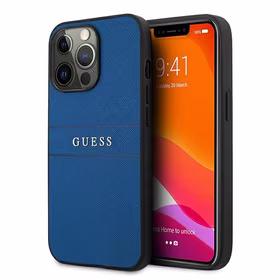 Guess GUHCP13LPSASBBL iPhone 13 Pro / 13 6.1" mėlynas Saffiano Dirželis