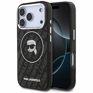 Karl Lagerfeld IML Karl Galvos Logotipas Magnetinis dėklas telefonui iPhone 17 Pro Max - Juodas