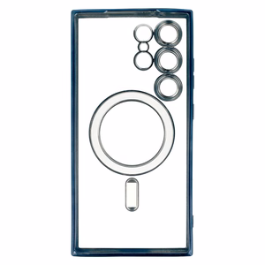 Dėklas telefonui metalinis magnetinis Samsung Galaxy S24 mėlynas