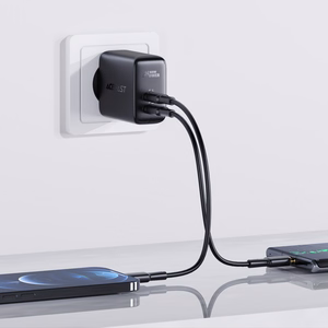 Acefast įkroviklis 2x USB Type C 40W, PPS, PD, QC 3.0, AFC, FCP juodas (A9 juodas)