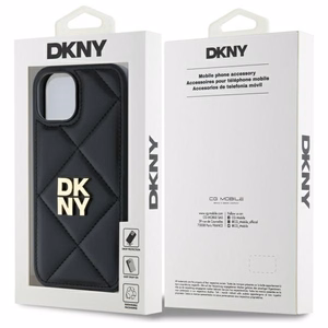 DKNY Quilted Stack Logo dėklas telefonui iPhone 15 - juodas