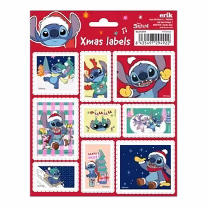 Disney Stitch 18 lipnių kalėdinių lipdukų rinkinys