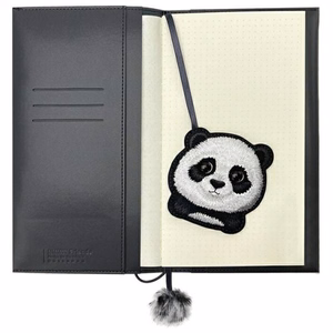 NIMMY rinkinys 2in1 užrašų knygelė + rašiklis BIG EYED PET 2.0 Panda, juodas
