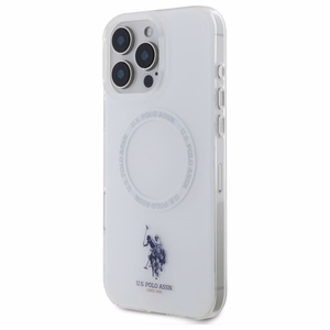 US Polo IML Ring MagSafe iPhone 16 Pro dėklas - baltas