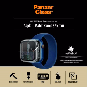 PanzerGlass pilno korpuso dėklas Apple Watch 7 / 8 45 mm - permatomas