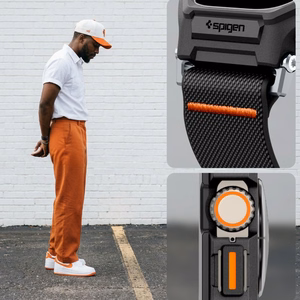 Spigen Lite Fit Pro dirželis ir grūdinto stiklo ekrano apsauga Apple Watch Ultra 49 mm, juodi
