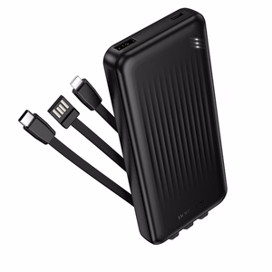 Borofone Išorinė baterija BJ79 Clever - USB - su Type C ir Lightning kabeliais juoda