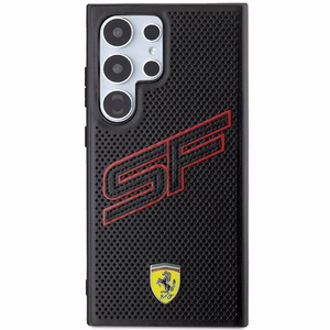 Ferrari Big SF Perforated dėklas telefonui Samsung Galaxy S24 Ultra - juodas