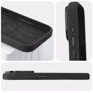 Liavec Silky dėklas su metaliniu kameros rėmeliu, skirtas iPhone 18 Pro/17 Pro, juodas