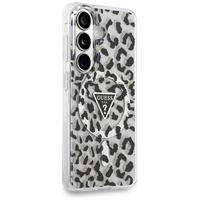 Guess dėklas IML Leopard Print Triangle MagSafe for Samsung Galaxy S26 juodas