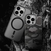 FORCELL F-PROTECT Lygiai su dviejų sluoksnių 4D technologija, militarinio kritimo testo suderinamas su MagSafe SAMSUNG S25 PLUS - juodas kamufliažas