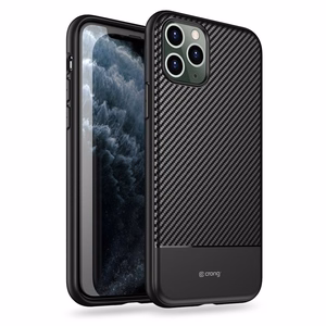Crong Prestige Carbon dėklas, skirtas iPhone 11 Pro Max, juodas