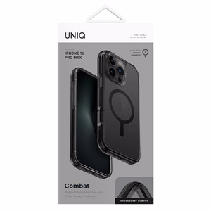 Uniq Combat iPhone 16 Pro Max 6.9" dėklas su Magclick įkrovimu juodas / anglies juodas