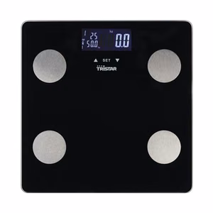 Tristar WG-2442 – svarstyklės su KMI matavimu, 150 kg, 100 g padala, spalva – juoda