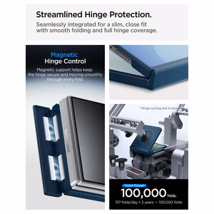 Spigen AirSkin Aramid MagFit MagSafe dėklas, skirtas Samsung Galaxy Z Flip 8 – tamsiai mėlynas