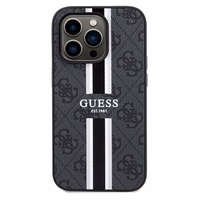 Guess GUHMP15LP4RPSK iPhone 15 Pro 6.1" juodas dėklas 4G Printed Stripes MagSafe