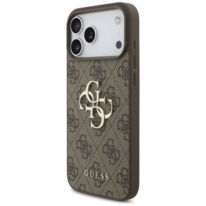 Guess 4G Didelio Logotipo Dėklas telefonui iPhone 17 Pro Max - ruda