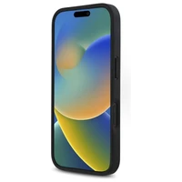 BMW M perforuota trispalvė linija iPhone 16 dėklas - juodas