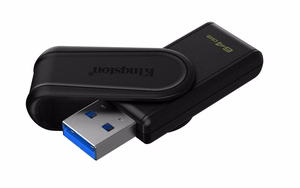 Kingston Technology DataTraveler Exodia S USB atmintukas 64 GB USB A tipo 3.2 Gen 1 (3.1 Gen 1) Juoda