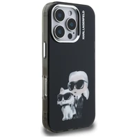 Karl Lagerfeld IML Aquarelle Karl & Choupette & Logo iPhone 16 Pro deklas - juodas