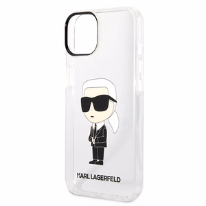 Karl Lagerfeld Ikonik Karl dėklas telefonui iPhone 14 Plus - permatomas