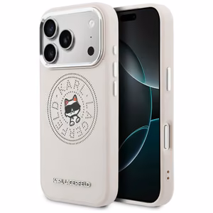 Karl Lagerfeld Point & Choupette Sketch MagSafe Dėklas for iPhone 17 Pro Max - rožinis