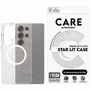 CARE by PanzerGlass Flagship Urban Combat StarLight Baltas QI dėklas Samsung Galaxy S25 Ultra - Permatomas