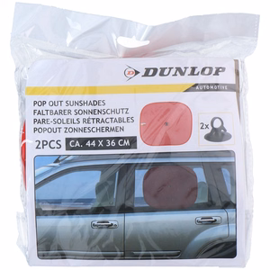 Солнцезащитные шторки Dunlop для боковых окон автомобиля, 36 × 44 cm, 2 шт., красные