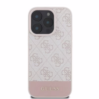 Guess 4G Bottom Stripe dėklas telefonui iPhone 16 Pro - rožinis