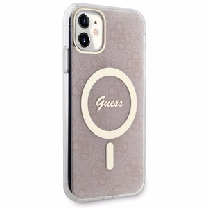 Guess GUHMN61H4STP iPhone 11 6.1" rožinis/rožinis kietas dėklas 4G MagSafe