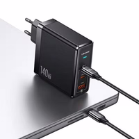 USAMS Tinklo įkroviklis 2xUSB-C+1xUSB T52PD140W PD Fast Charging US-CC168 + laidas U82 USB-C/USB-C US-SJ581 240W juodas/black UM Series UMXLOGTC01