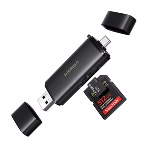 Ugreen 65024 2in1 USB-C / USB-A SD 4.0 UHS-II kortelių skaitytuvas - juodas