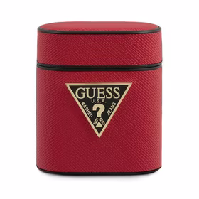 Guess GUACA2VSATMLRE AirPods 1/2 dėklas raudonas Saffiano
